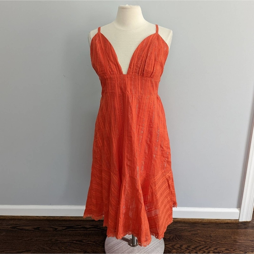 Cleobella Orange Strappy Midi Dress